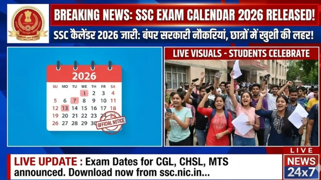 breaking news for ssc 2026 jobs claender released